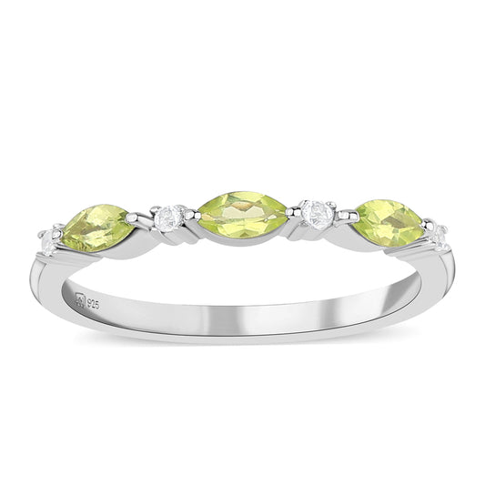 Silberring mit Peridot und weißem Topas