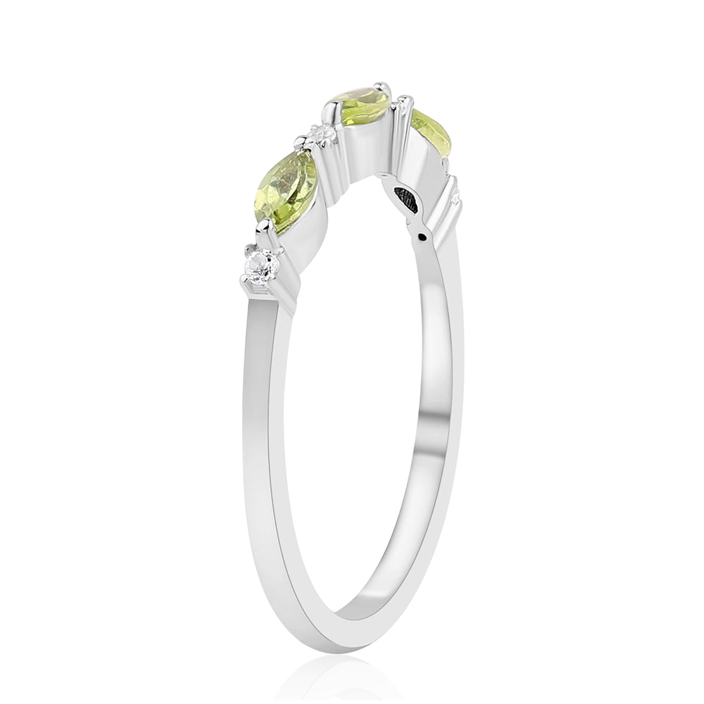 Silberring mit Peridot und weißem Topas 3 