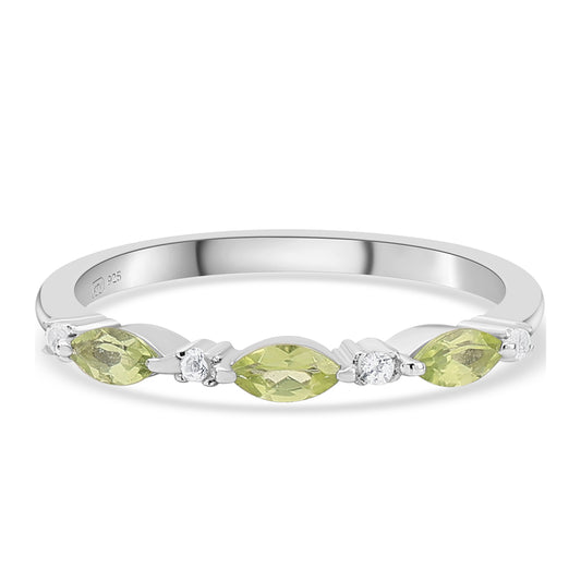 Silberring mit Peridot und weißem Topas