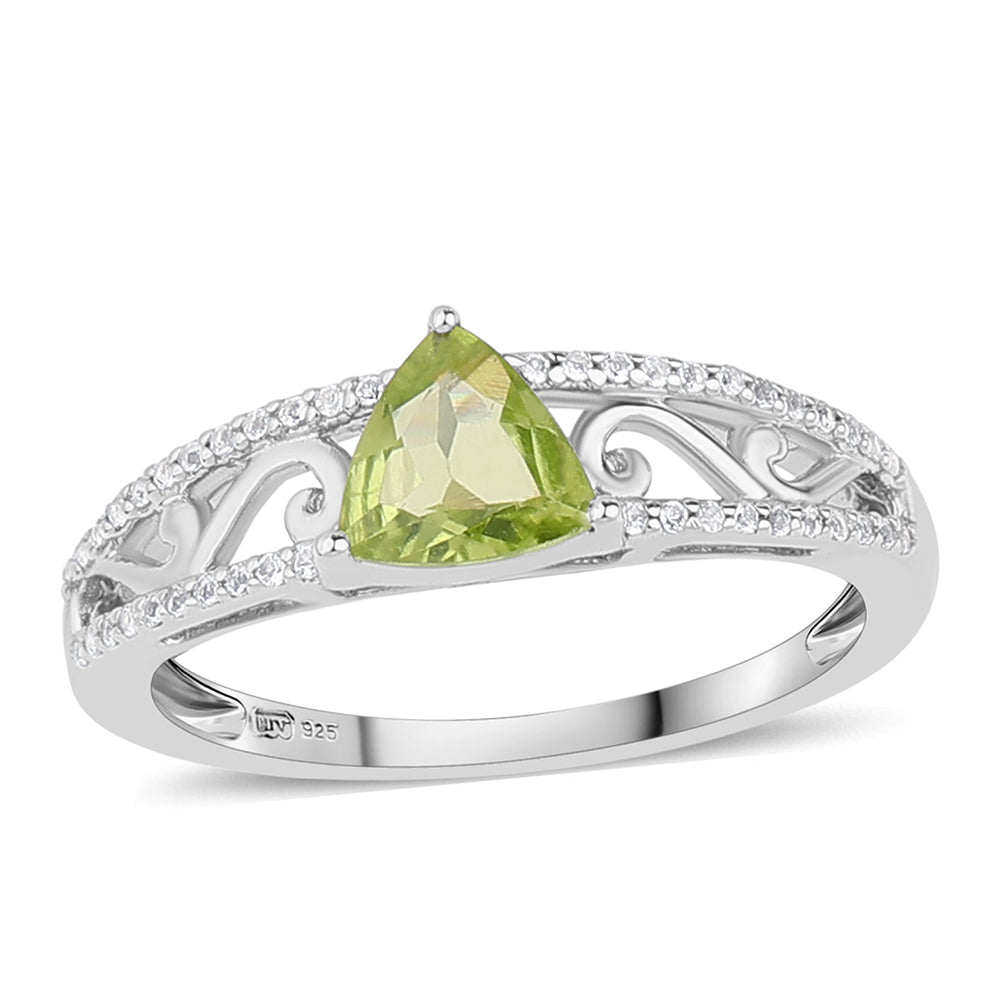 Silberring mit Peridot und weißem Topas 2 