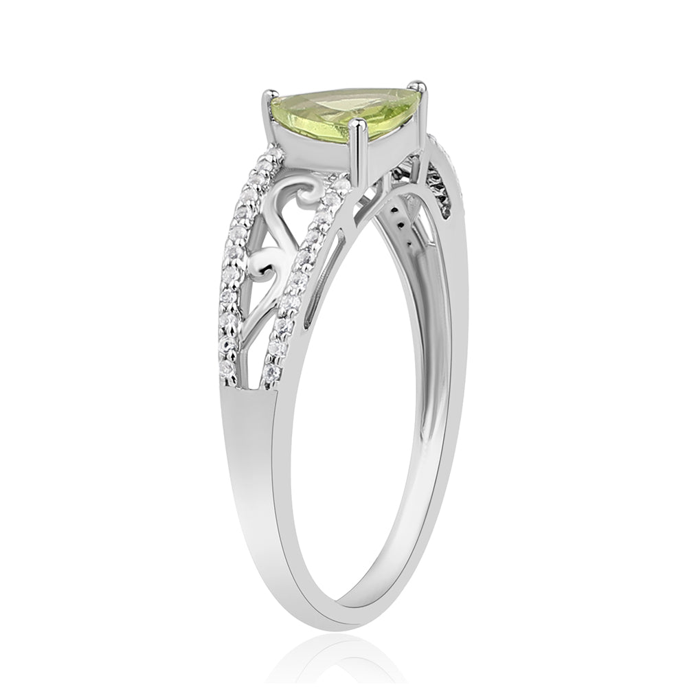 Silberring mit Peridot und weißem Topas