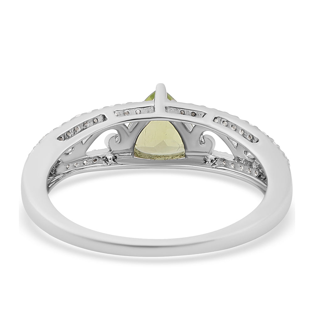 Silberring mit Peridot und weißem Topas