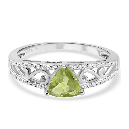 Silberring mit Peridot und weißem Topas