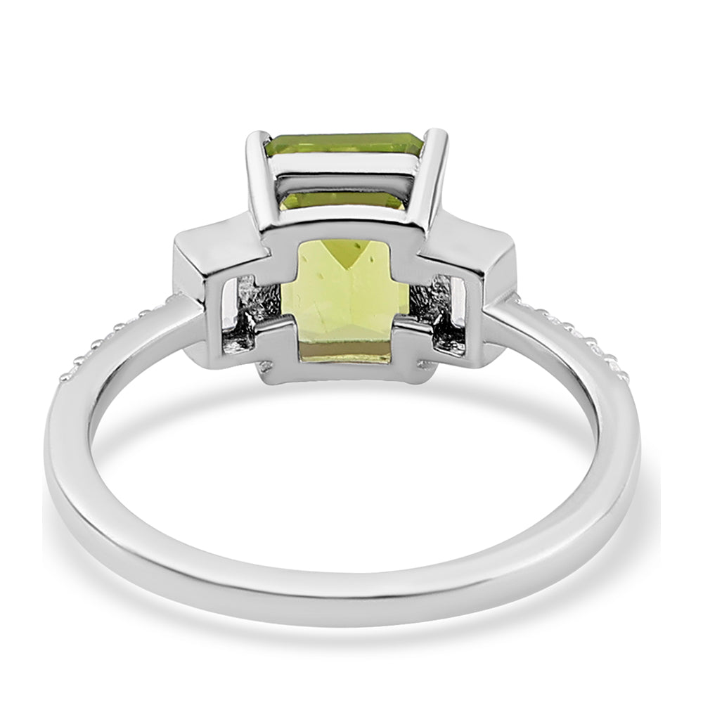 Silberring mit Peridot und weißem Topas