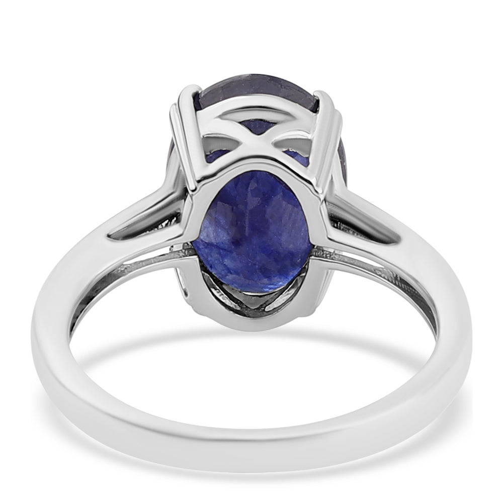 Silberring mit blauem Saphir 3 