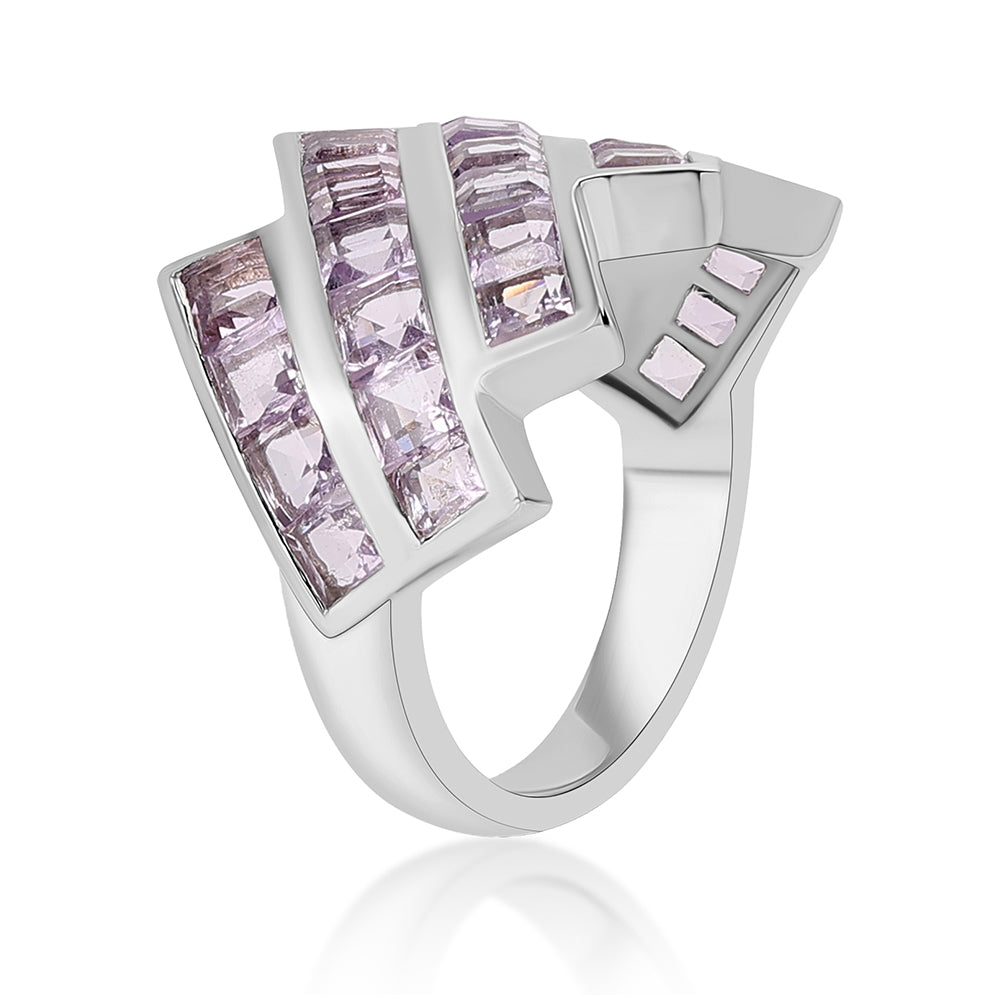 Silberring mit Rose De France Amethyst 2 