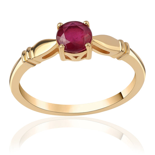 Goldplattierter Silberring mit Rubin aus Mosambik