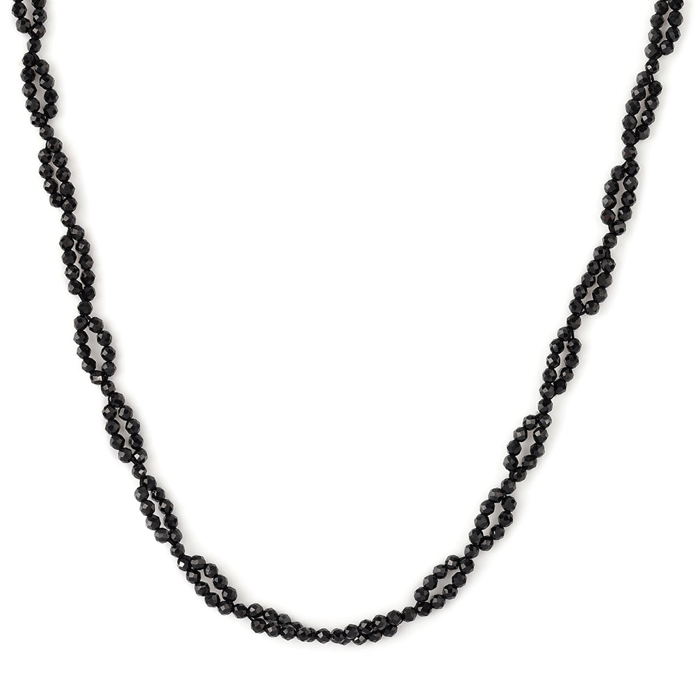 Goldplattierte Silberhalskette mit schwarzem Spinell 1 