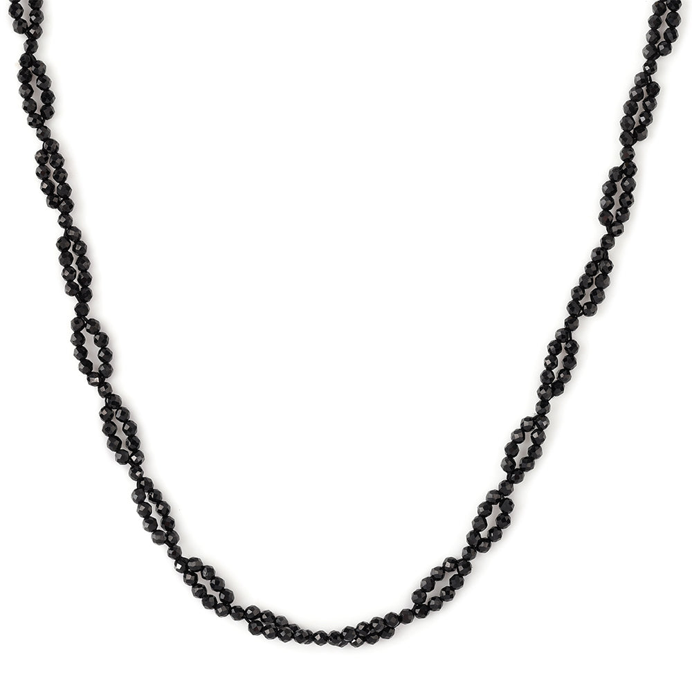 Goldplattierte Silberhalskette mit schwarzem Spinell 4 