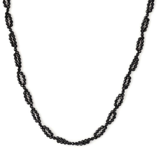 Goldplattierte Silberhalskette mit schwarzem Spinell