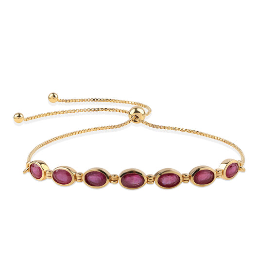 Goldplattiertes Silberarmband mit Rubin aus Mosambik