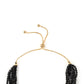Goldplattiertes Silberarmband mit schwarzem Spinell