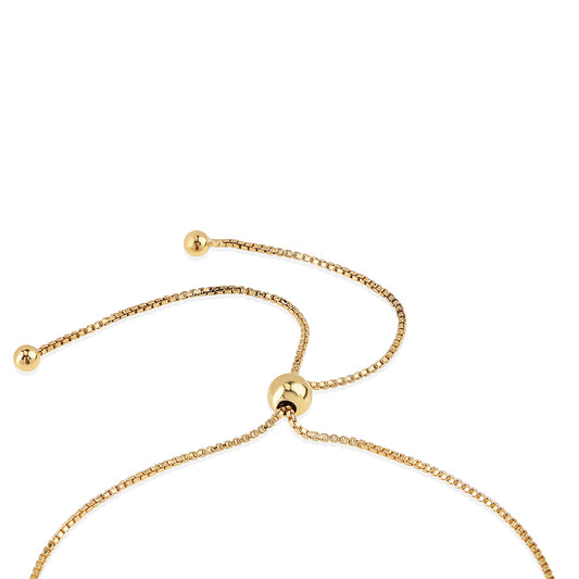 Goldplattiertes Silberarmband mit blauem Diamant