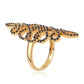 Goldplattierter Silberring mit schwarzem Spinell