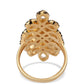 Goldplattierter Silberring mit schwarzem Spinell