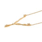 Goldplattierte Silberhalskette mit blauem Diamant und weißem Diamant