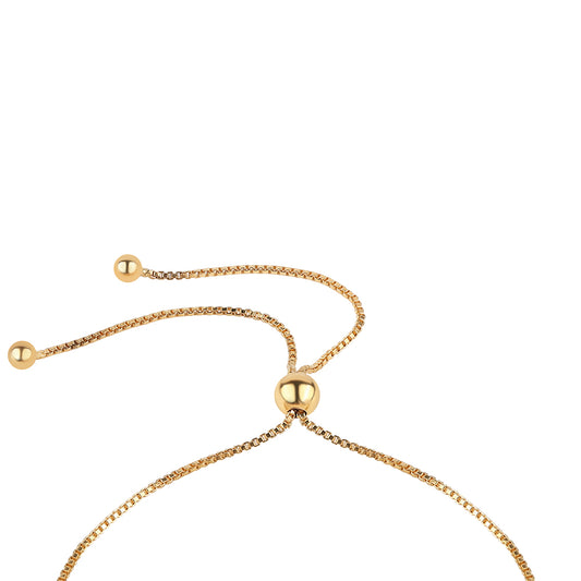Goldplattiertes Silberarmband mit blauem Diamant
