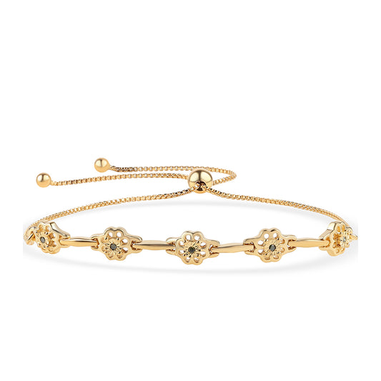 Goldplattiertes Silberarmband mit blauem Diamant