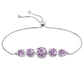 Silberarmband mit Rose De France Amethyst