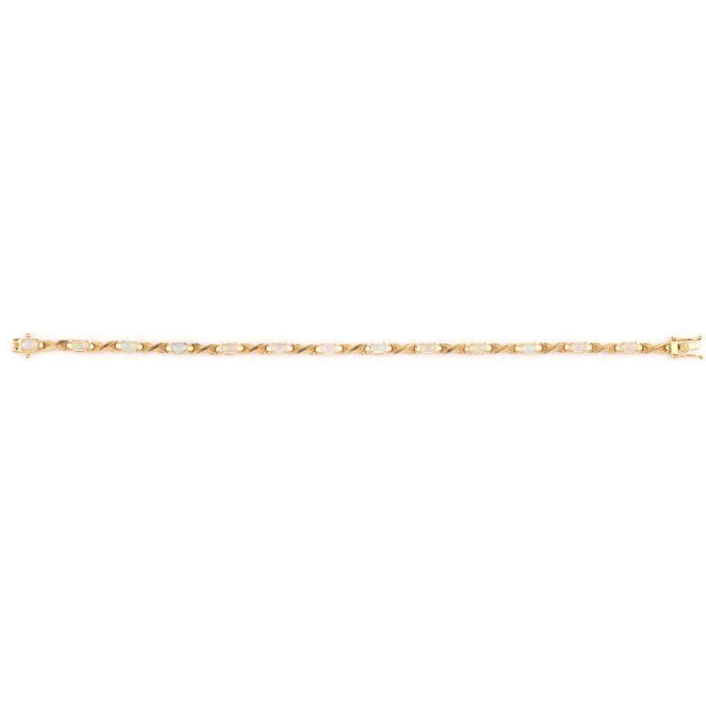 Goldplattiertes Silberarmband mit äthiopischem Opal aus Lega Dembi 3 