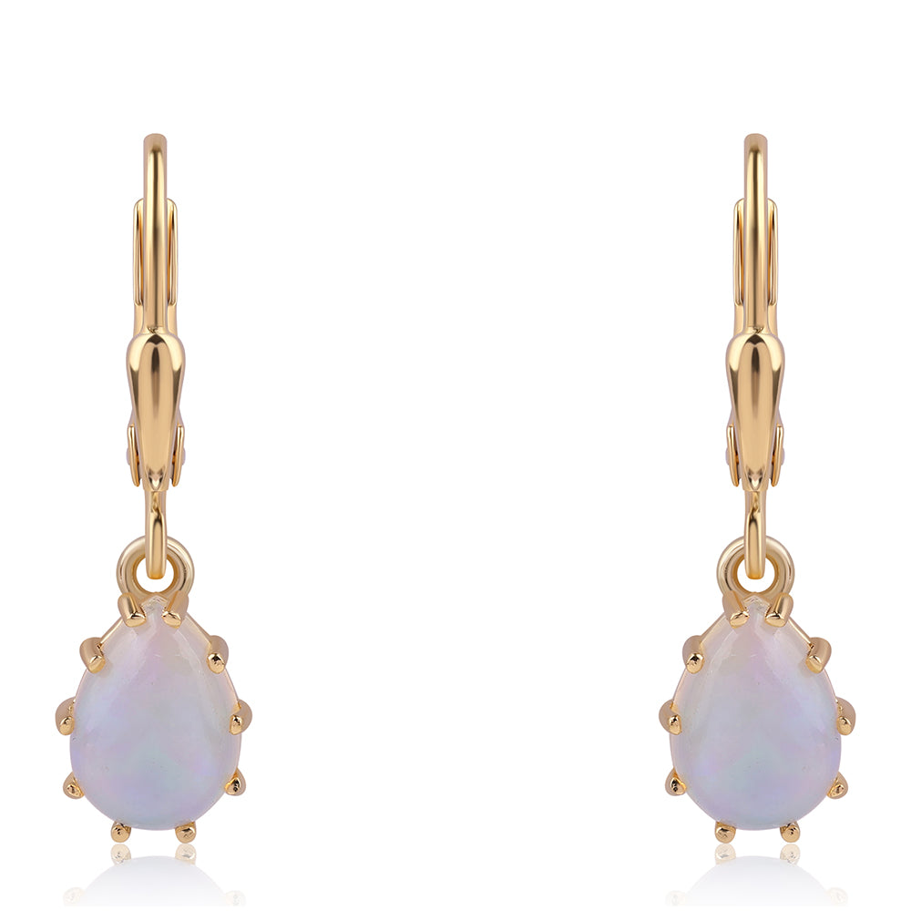 Goldplattierte Silberohrringe mit äthiopischem Opal aus Lega Dembi 1 