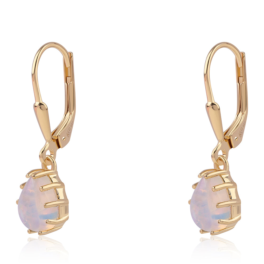 Goldplattierte Silberohrringe mit äthiopischem Opal aus Lega Dembi