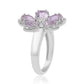 Silberring mit Rose De France Amethyst und weißem Topas