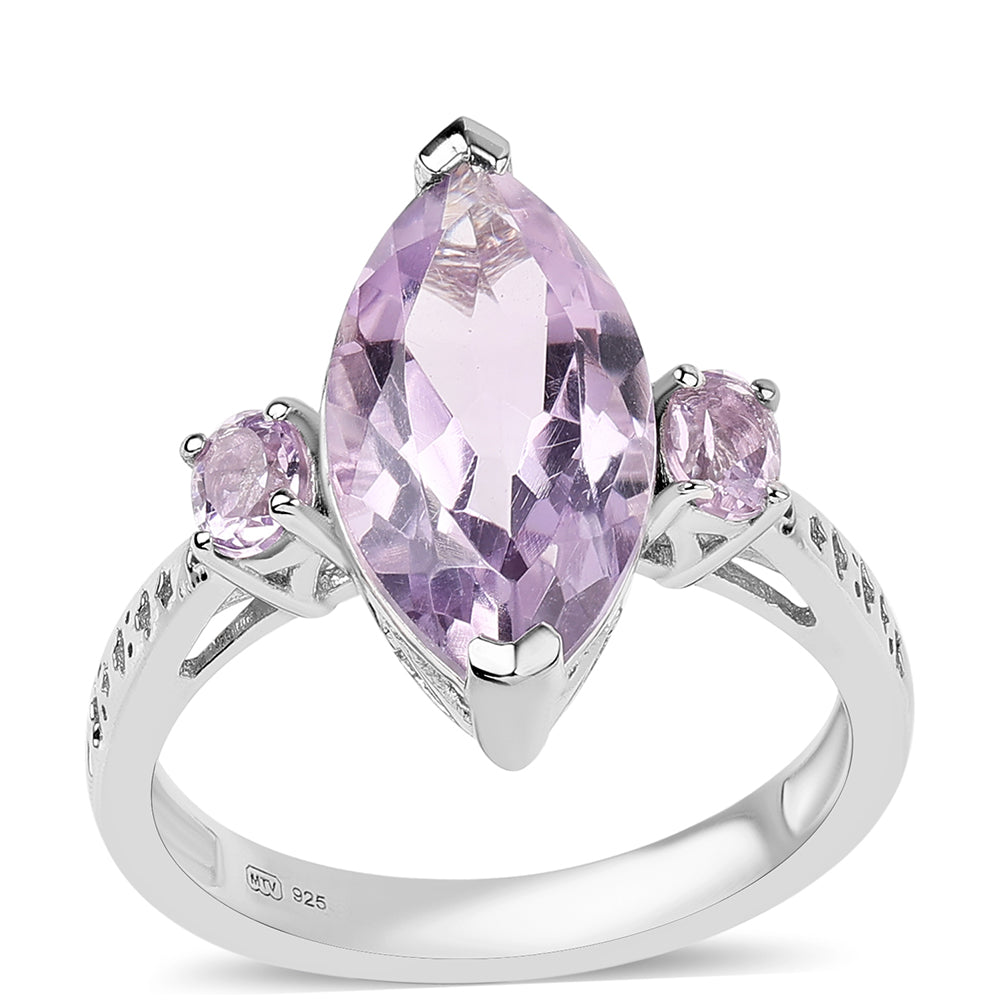 Silberring mit Rose De France Amethyst 1 