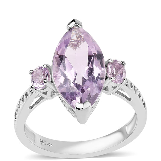 Silberring mit Rose De France Amethyst