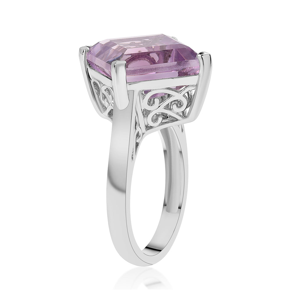 Silberring mit Rose De France Amethyst