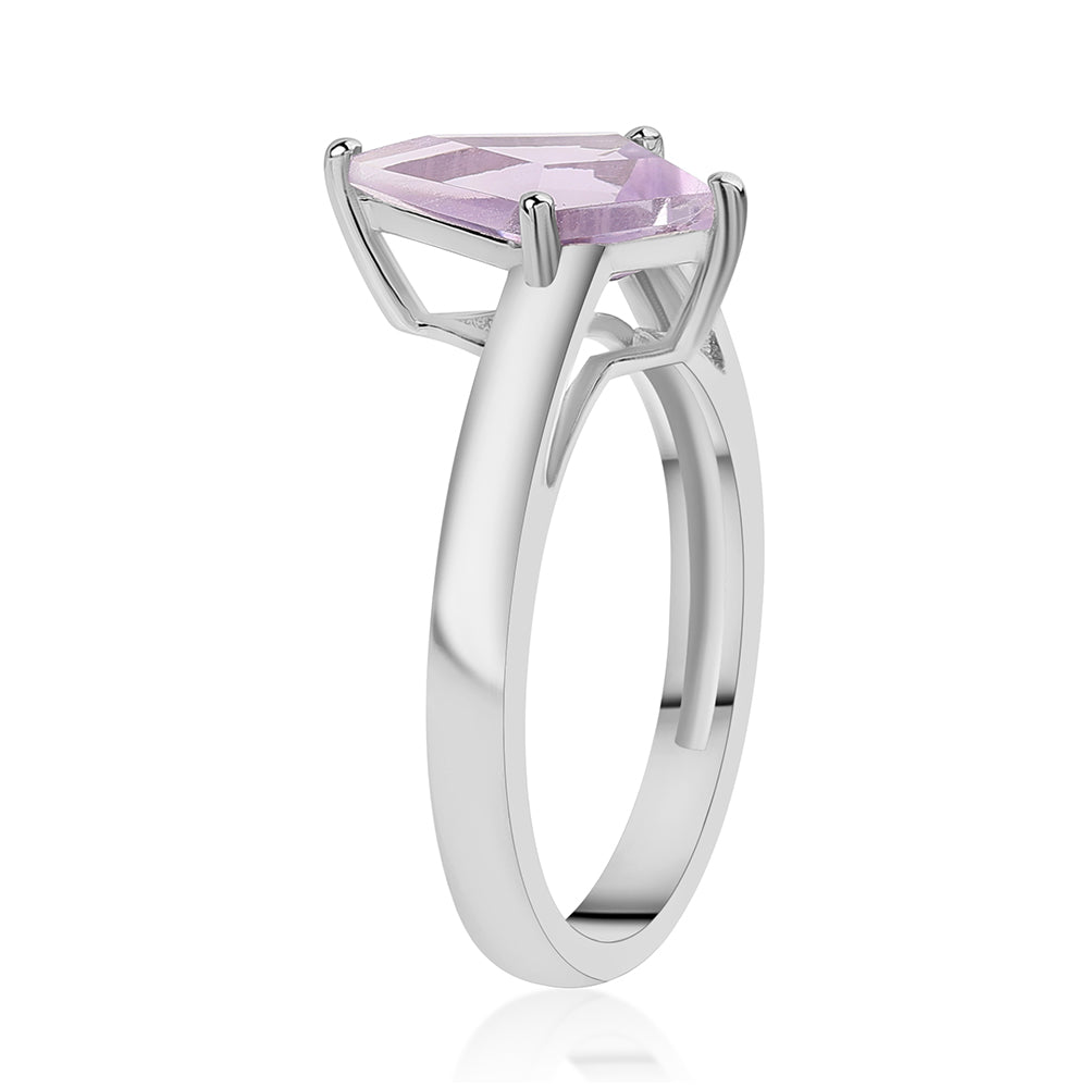 Silberring mit Rose De France Amethyst 2 