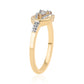 Goldplattierter Silberring mit weißem Diamant