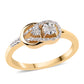 Goldplattierter Silberring mit weißem Diamant