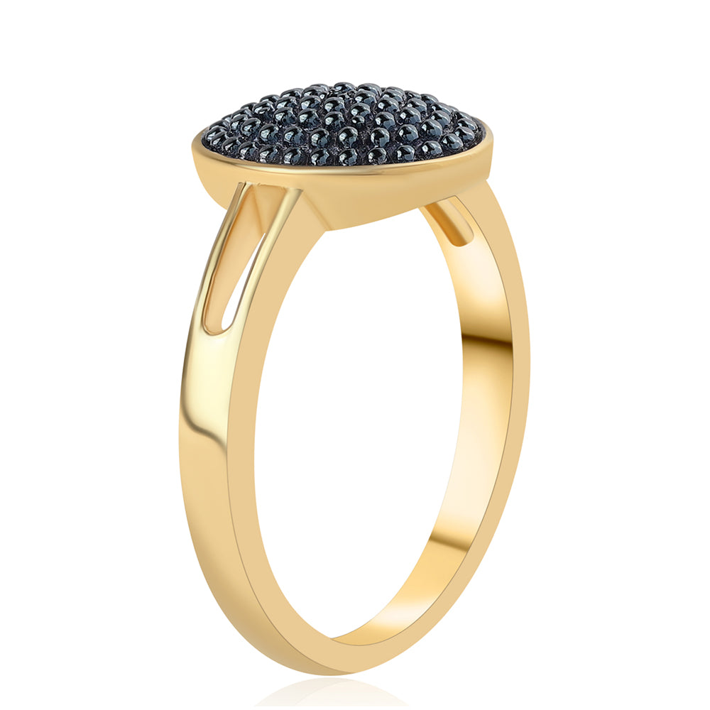 Goldplattierter Silberring mit blauem Diamant 2 