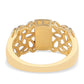 Goldplattierter Silberring mit blauem Diamant