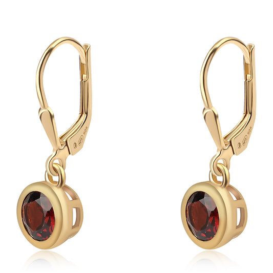 Goldplattierte Silberohrringe mit Barton Granat