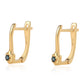 Goldplattierte Silberohrringe mit blauem Diamant