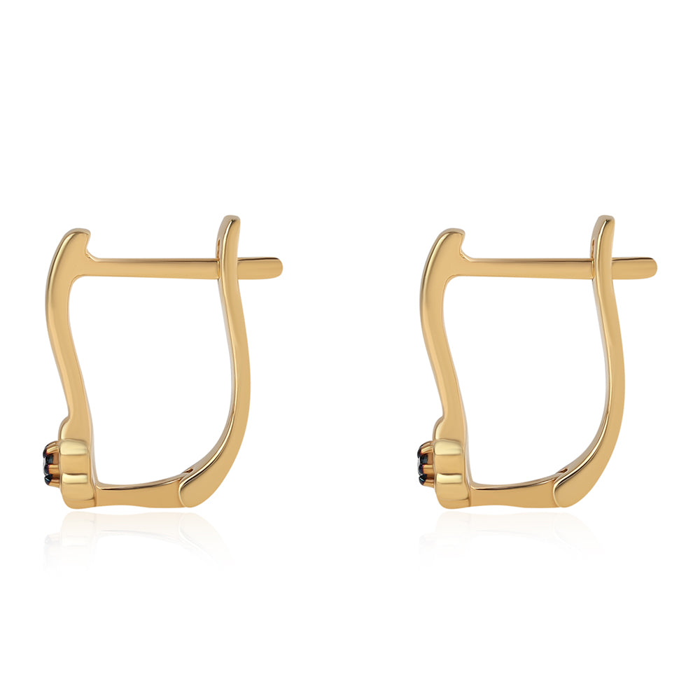 Goldplattierte Silberohrringe mit blauem Diamant