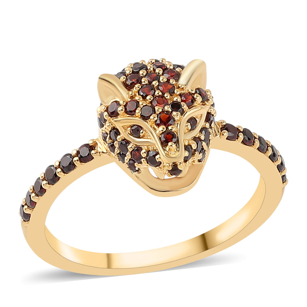 Goldplattierter Silberring mit Barton Granat