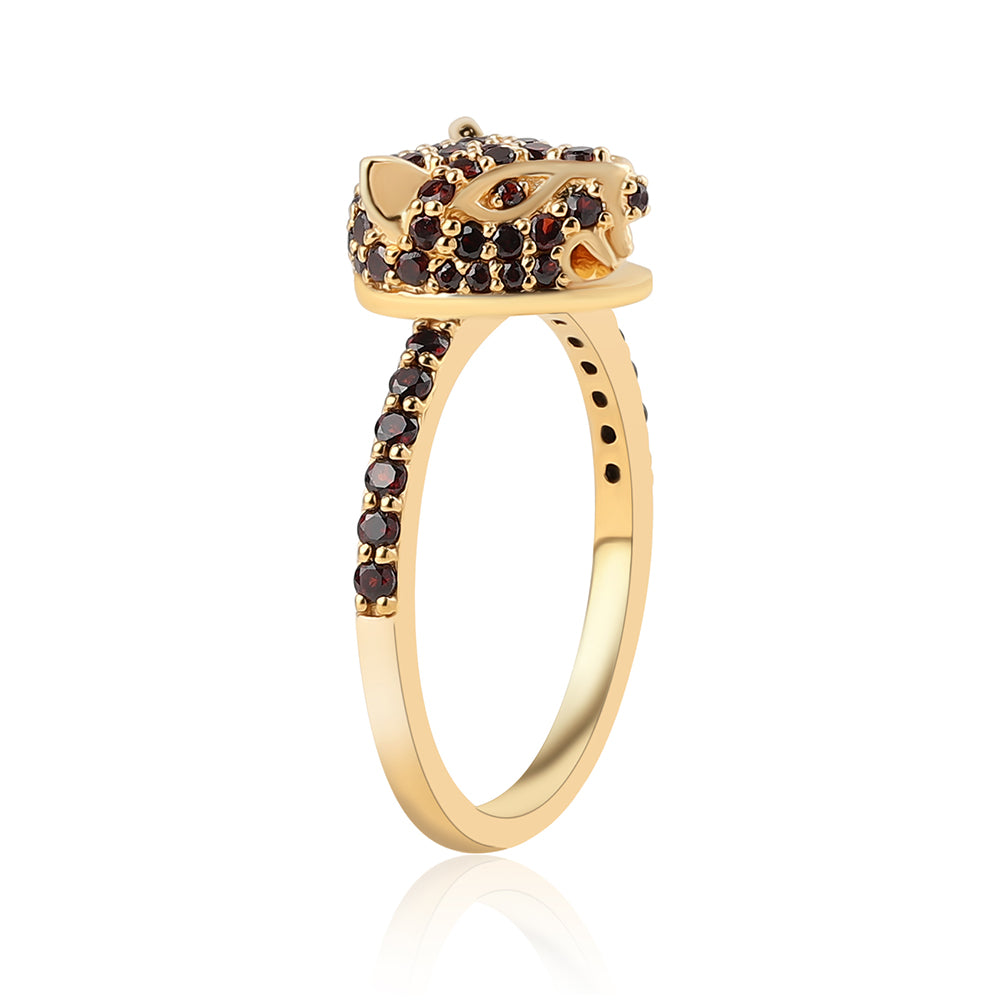 Goldplattierter Silberring mit Barton Granat
