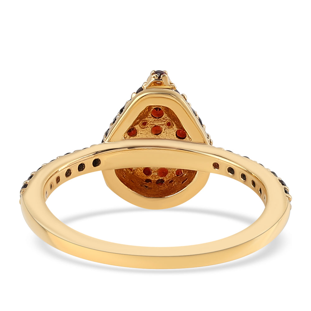 Goldplattierter Silberring mit Barton Granat