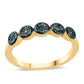 Goldplattierter Silberring mit blauem Diamant
