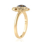 Goldplattierter Silberring mit blauem Diamant