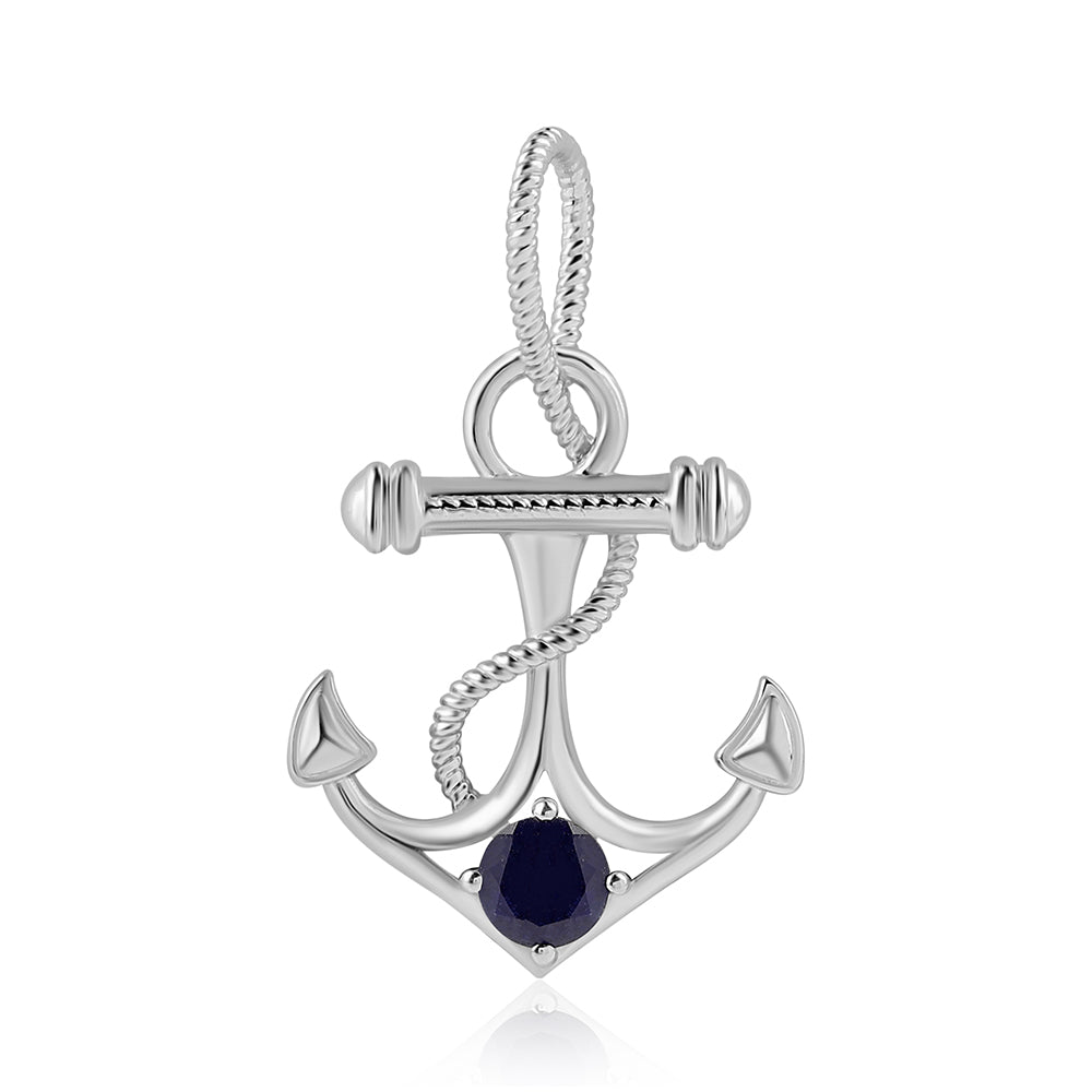 Silberanhänger mit australischem blauem Saphir 1 
