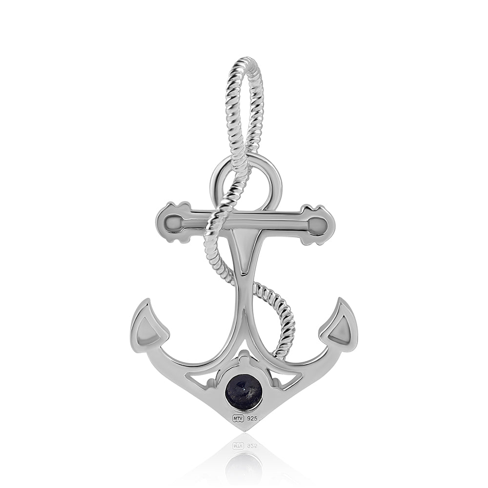 Silberanhänger mit australischem blauem Saphir 3 