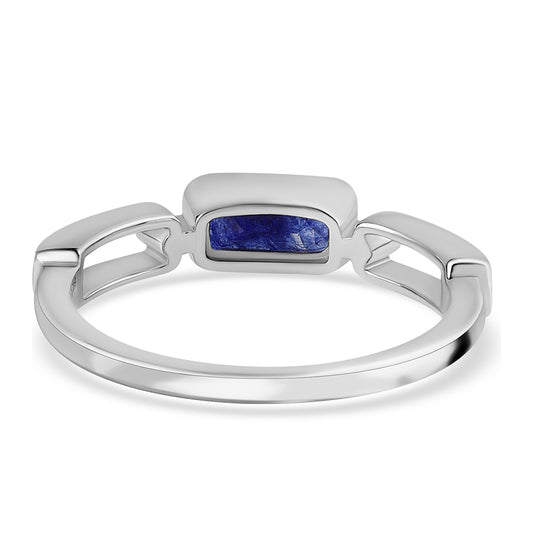 Silberring mit australischem blauem Saphir