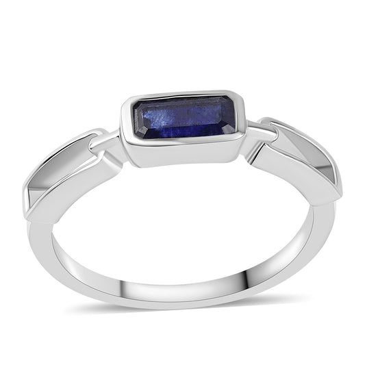 Silberring mit australischem blauem Saphir