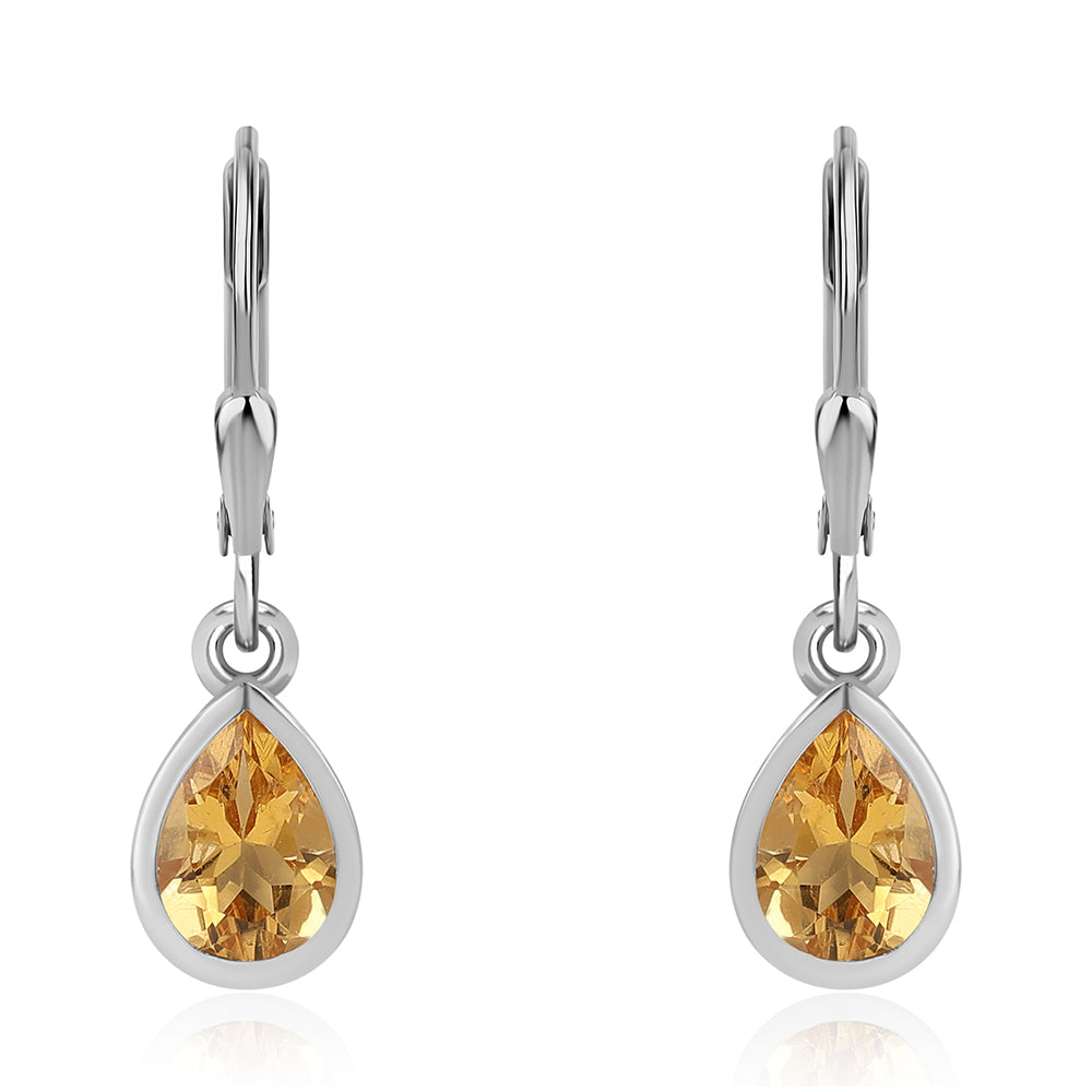 Silberohrringe mit Zitrin
