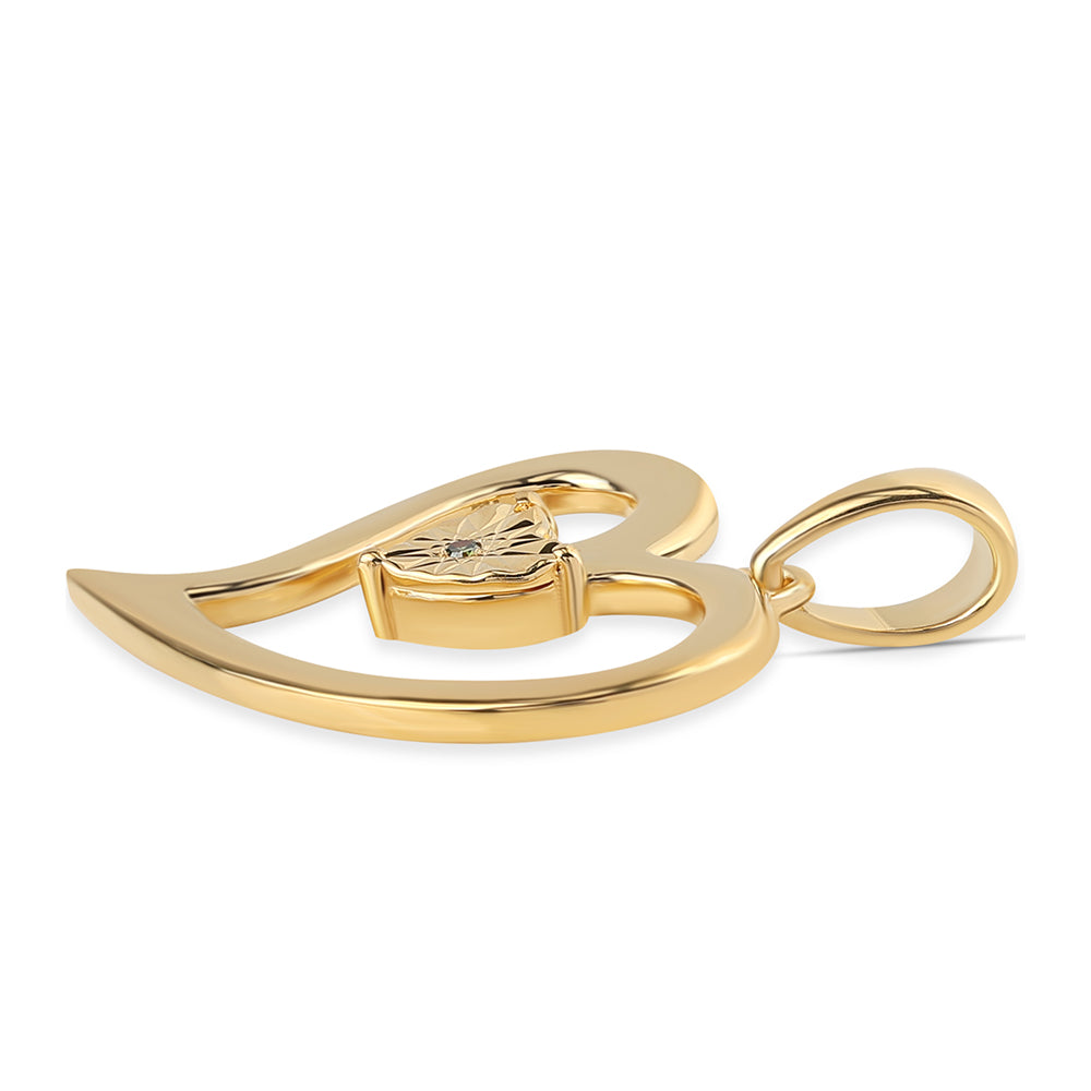 Goldplattierter Silberanhänger mit grünem Diamant 2 