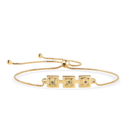 Goldplattiertes Silberarmband mit grünem Diamant